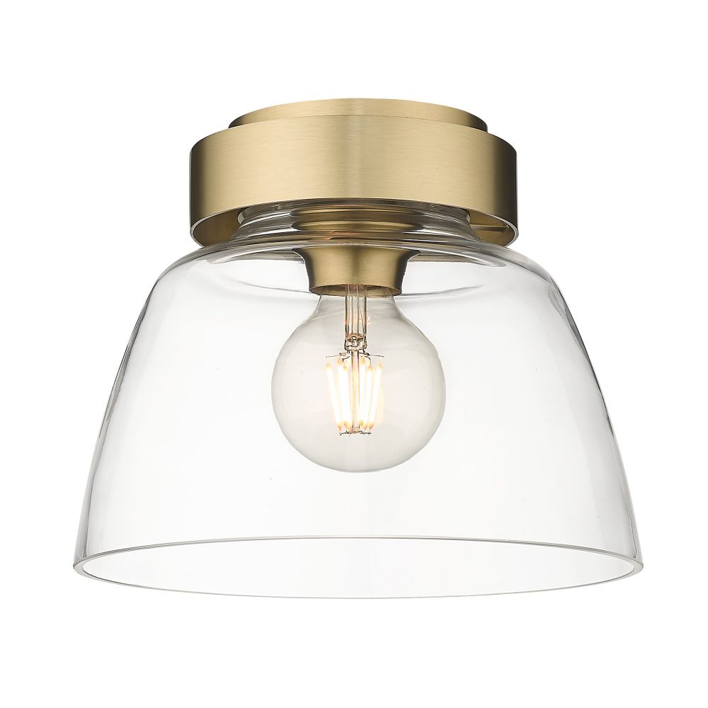 Golden Lighting 0314-FM10 BCB-CLR Remy BCB Flush Mount - 10" in Brushed Champagne Bronze with Clear Glass Shade